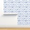 Chinoiserie Blue And White Lattice Trellis Botanical Vines Diamond Custom Pre-pasted Wallpaper by Spoonflower Pre-Pasted Wallpaper 2FT Wide